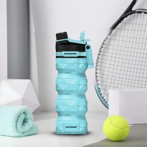 Collapsible Silicone Water Bottle with Straw V015