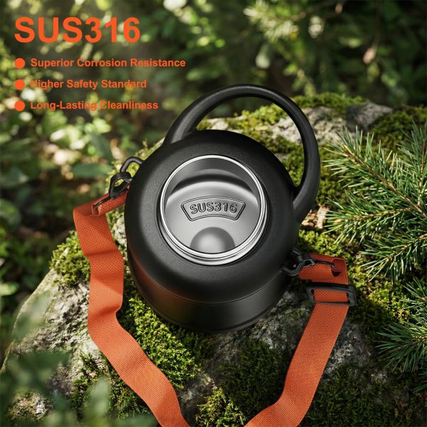 insulated stainless steel sports water bottle with strap l726-3