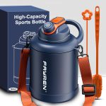 insulated stainless steel sports water bottle with strap l726-3