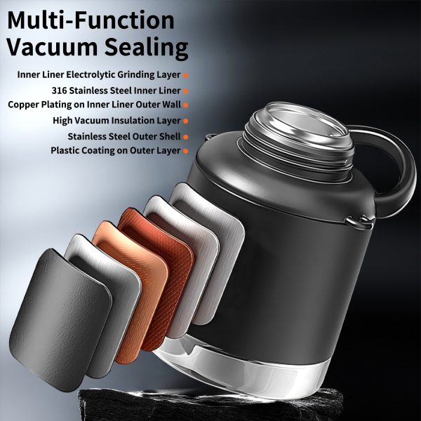 insulated stainless steel sports water bottle with strap l726-4