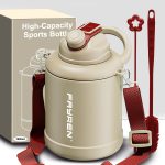 insulated stainless steel sports water bottle with strap l726-5