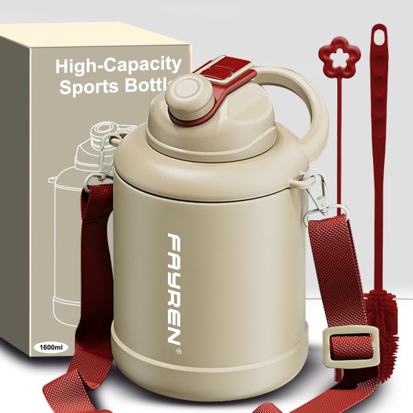 insulated stainless steel sports water bottle with strap l726-5