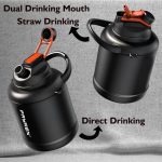 insulated stainless steel sports water bottle with strap l726